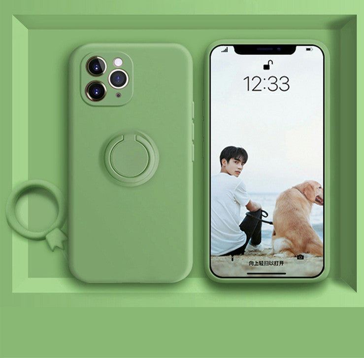 Liquid Silicone Phone Case with Ring Holder and Lens Protection